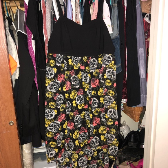 Torrid dress high/low with skulls. Like new. - Picture 1 of 8